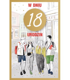 Kartka z okazji osiemnastych urodzin z życzeniami PS40