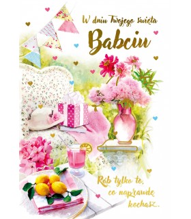 Kartki na Dzień Babci z życzeniami PR376