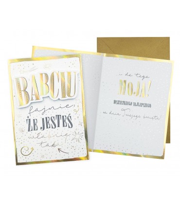 Prezent dla Babci Kartka elegancka z życzeniami DK1096
