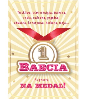 Dla Babci Kartka z Medalem i życzeniami DK1100