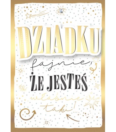 Kartka dla Dziadka z życzeniami, pięknie zdobiona DK1097