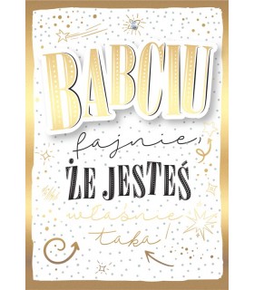 Prezent dla Babci Kartka elegancka z życzeniami DK1096