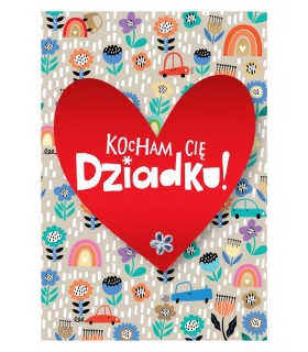 Kartka dla Dziadka z życzeniami, Prezent na Dzień Dziadka DK1095