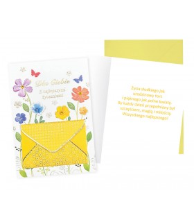 Kartka urodzinowa z kopertką na prezent DK1054