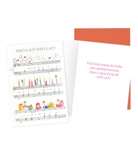 Kartka urodzinowa dla muzyka, z nutami DK1061