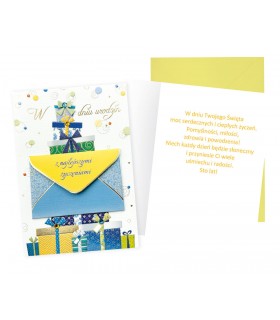 Kartka urodzinowa z kopertką na prezent DK1057