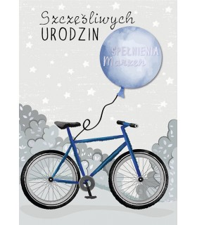Kartka na urodziny dla rowerzystki DK1046