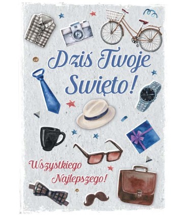 Kartka urodzinowa dla Mężczyzny z życzeniami DK1049