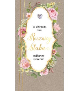 Kartka z okazji Rocznicy Ślubu z diamentowym sercem, eco PM336