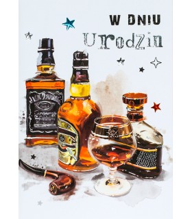 Kartka na Urodziny z dobrymi trunkami dla Mężczyzny M939