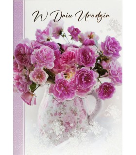 Kartka na Urodziny z Bukietem Piwonii M923