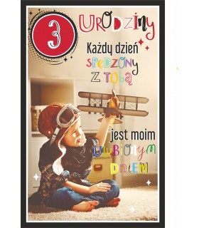 Kartka z okazji 3 urodzin dla chłopczyka U118