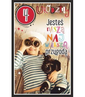 Prezent na 4 urodziny dla chłopca extra Kartka U119