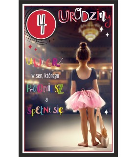 Kartka na 4 urodziny dla Naszej Gwiazdki U123
