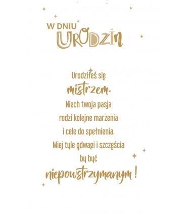 Kartka na 5 urodziny dla super Bohatera, Mistrza U125