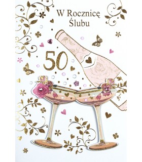Kartka na 50 rocznicę Ślubu, Złote Gody M967