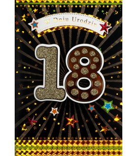 Kartka na osiemnaste urodziny dla Chłopaka M558