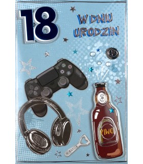 Kartka na osiemnastkę z życzeniami dla Chłopaka M948