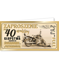 Zaproszenie na 40 urodziny zestaw 10 szt ZAB 59