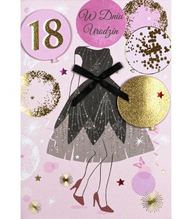 Kartka na 18 urodziny dla Dziewczyny, eleganckiej Damy  M951