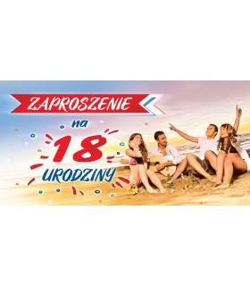 Zaproszenia na osiemnastkę zestaw 10 szt ZAB167