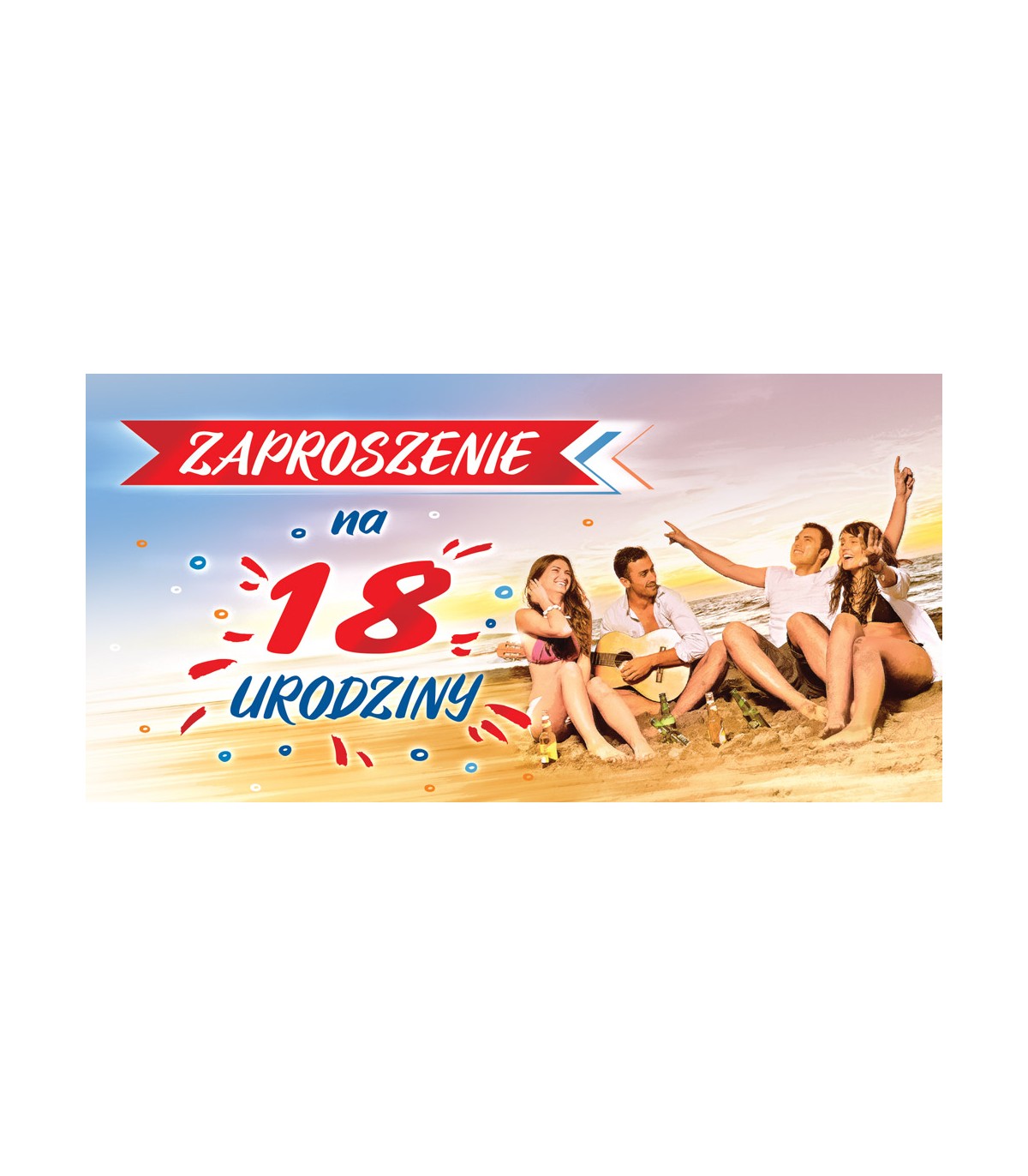Zaproszenia na osiemnastkę zestaw 10 szt ZAB167