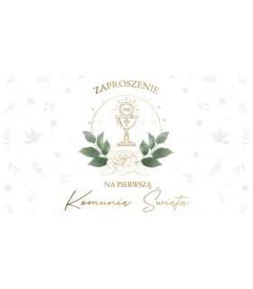 Zaproszenie na Komunię eleganckie, satynowe mix 10 szt. ASZP37