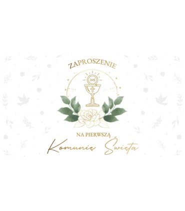 Zaproszenie na Komunię eleganckie, satynowe mix 10 szt. ASZP37