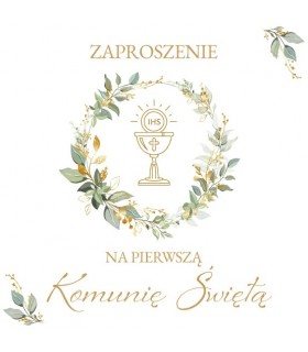 Zaproszenia Komunijne pięknie zdobione komplet 10 szt. ASZP41
