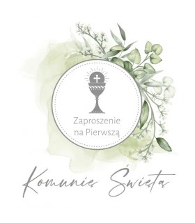 Zaproszenia na Komunie delikatne, satynowe komplet 10 szt. ASZP46