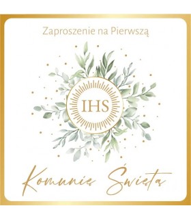 Zaproszenie Komunijne pięknie zdobione komplet 10 szt. ASZP45