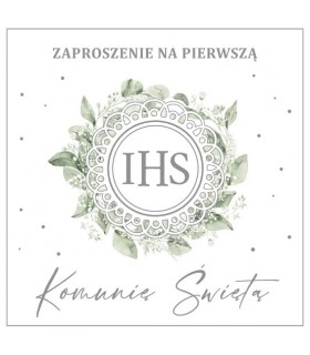 Zaproszenia Komunijne delikatnie zdobione mix 10 szt. ASZP44
