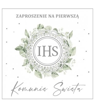 Zaproszenia Komunijne delikatnie zdobione mix 10 szt. ASZP44