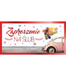 Zaproszenie na ślub komplet 10 szt ZAB111