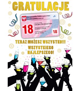 Kartka na 18-tkę, z dowodem Party16