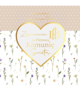 Zaproszenie na Pierwszą Komunię komplet 5 szt PMZ122