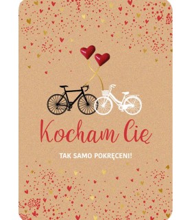 Kartka miłosna dla zakochanych rowerzystów DK1105