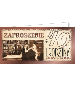 Zaproszenie na 40 urodziny zestaw 10 szt ZAB 60