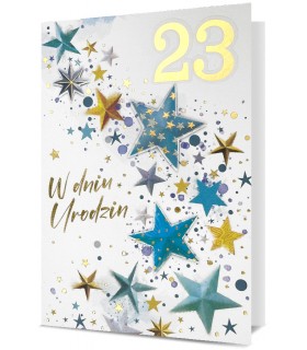 Kartka urodzinowa dla Gwiazdy z cyframi do naklejenia wieku HM3066