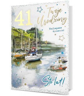 Kartka urodzinowa dla Żeglarza z cyframi do naklejenia wieku HM3064