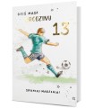 Kartka urodzinowa dla piłkarza z cyframi do naklejenia wieku HM3053