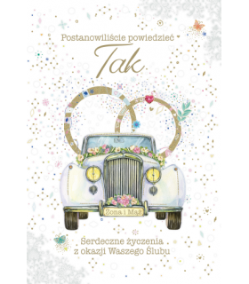 Kartka na ślub z życzeniami dla Młodej Pary TS200
