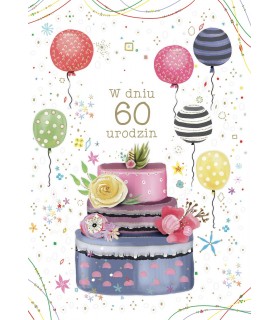 Kartka na 60 urodziny z życzeniami TS193