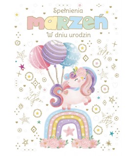 Kartka urodzinowa z życzeniami dla Dziewczynki TS192