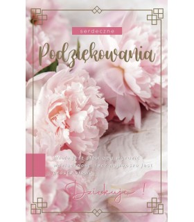 Kartka z Podziękowaniami zdobiona złoceniami 2K144