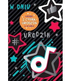 Kartka urodzinowa dla fana Tik-Toka - ustaw liczbę lat DK1093