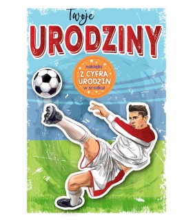 Kartka urodzinowa dla piłkarza - ustaw liczbę lat DK1070