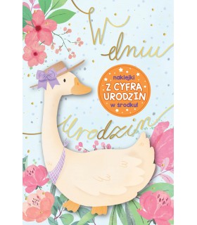 Kartka urodzinowa z cyferkami do naklejenia wieku DK1088