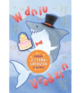 Kartka urodzinowa z cyferkami do naklejenia wieku DK1091