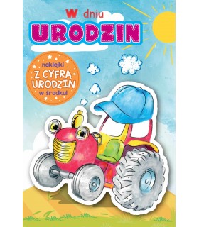 Kartka na urodziny z cyframi do naklejenia wieku Chłopca DK1073